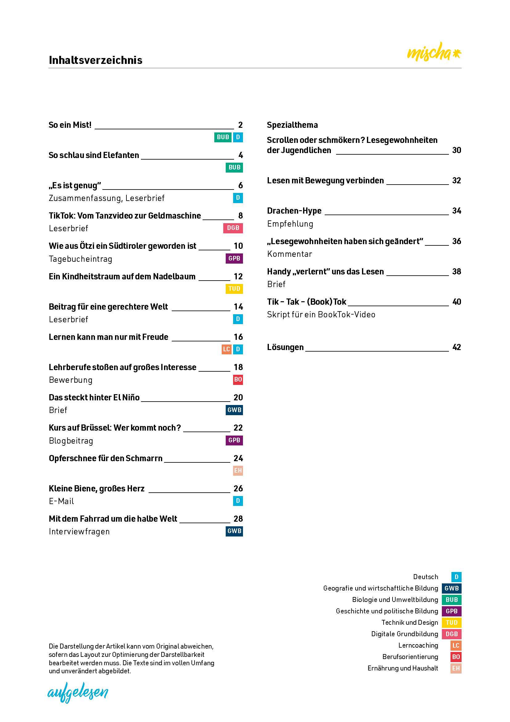 aufgelesen WS 2026/27 eins 
