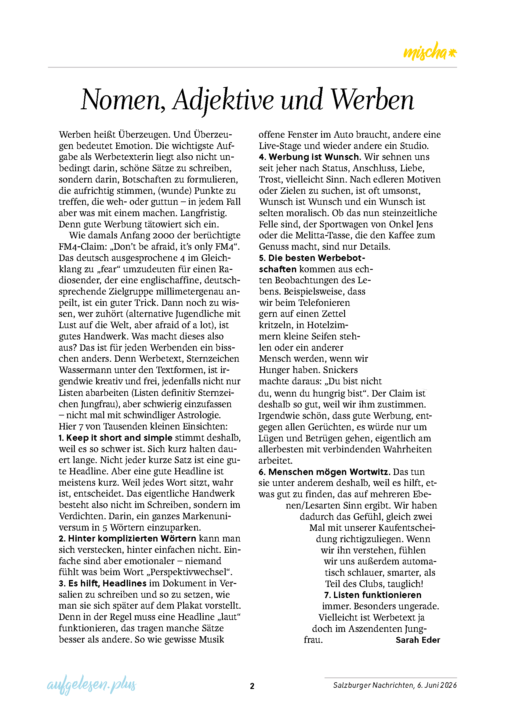 aufgelesen.plus WS 2026/27 eins