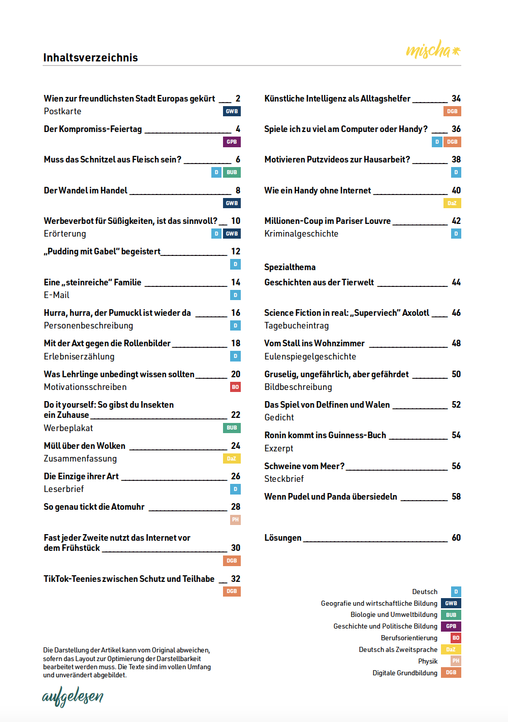 aufgelesen WS 2025/26 zwei