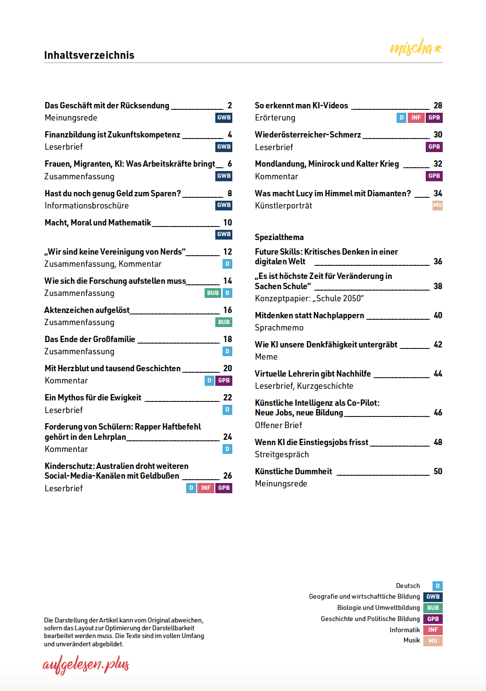 aufgelesen.plus WS 2025/26 zwei