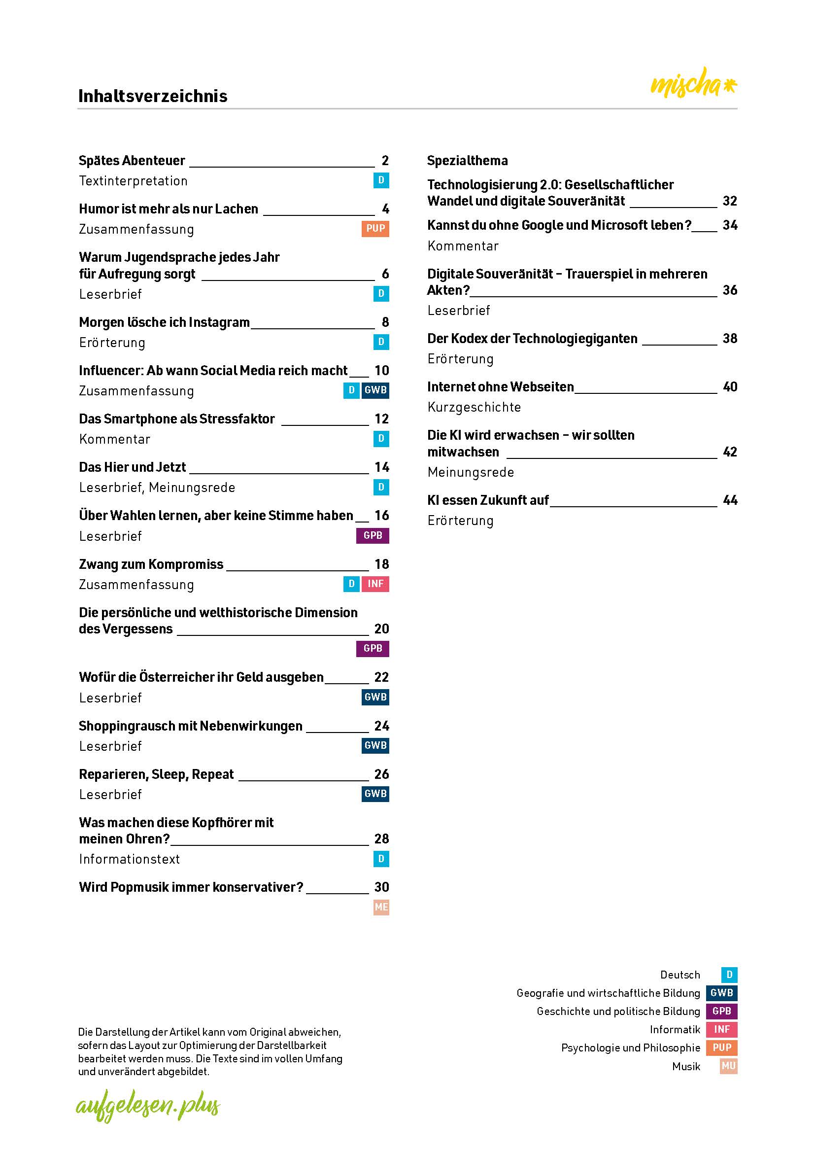 aufgelesen.plus SS 2026 eins