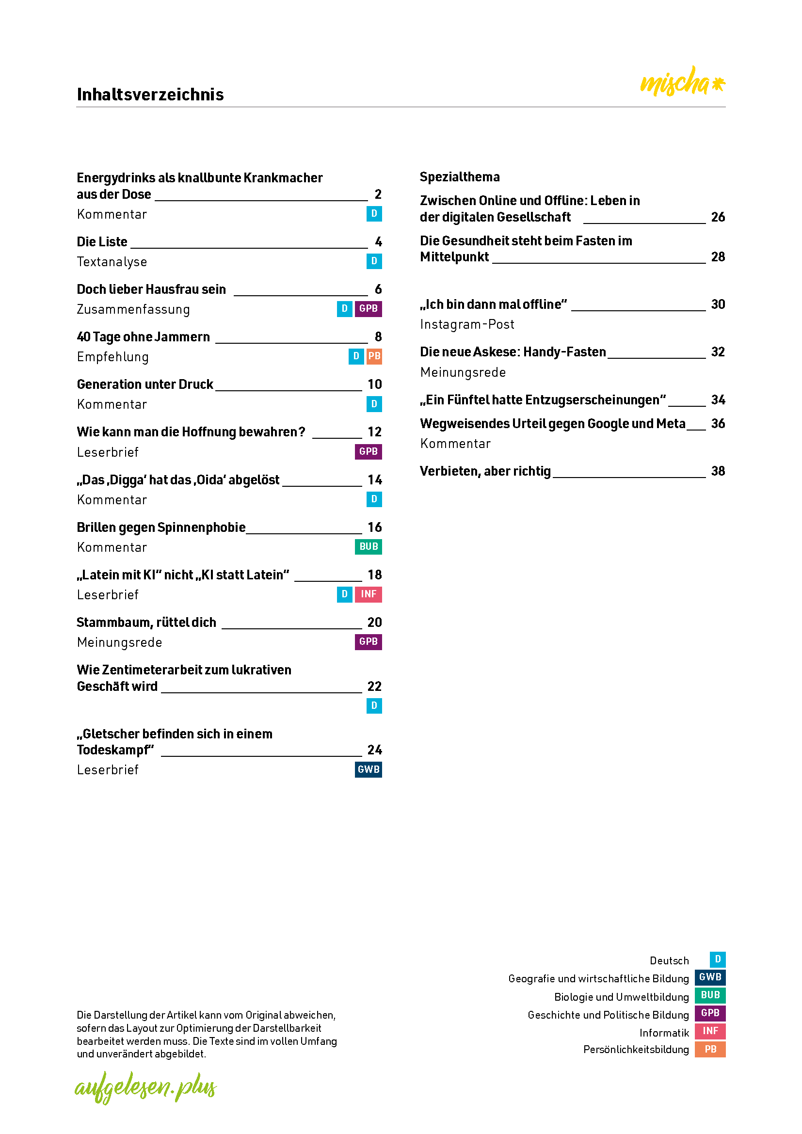 aufgelesen.plus SS 2026 zwei