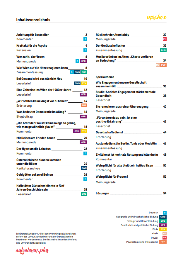 aufgelesen.plus WS 2025/26 eins
